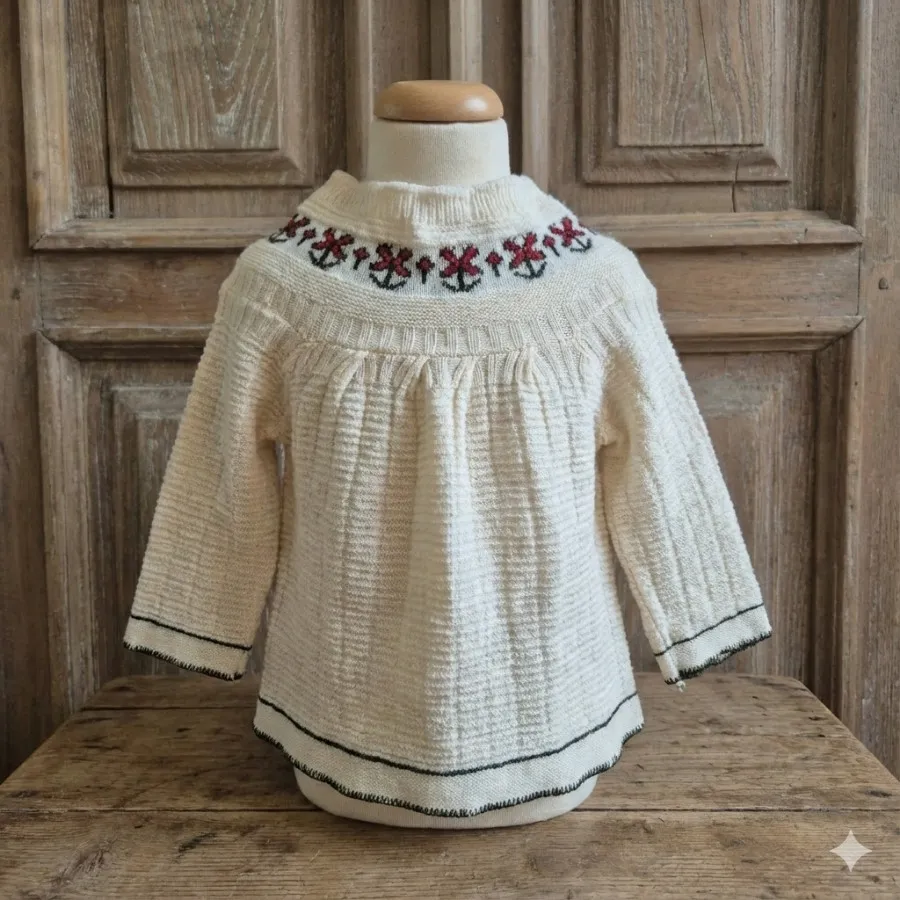 پیراهن بافت یقه گلدوزی