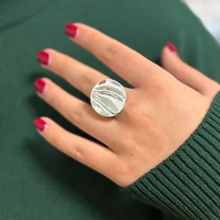 انگشتر ابکاری نقره گرد