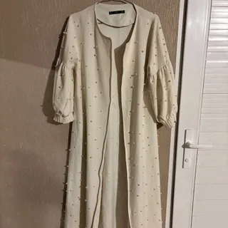 مانتو سفید مرواریدی