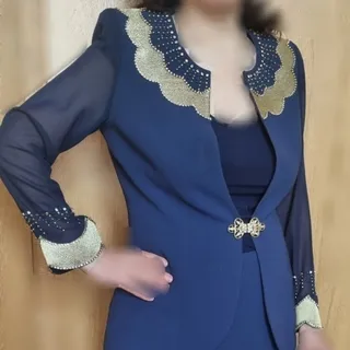 کت دامن سورمه ای طلایی