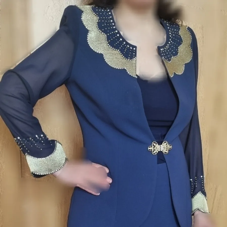 کت دامن سورمه ای طلایی