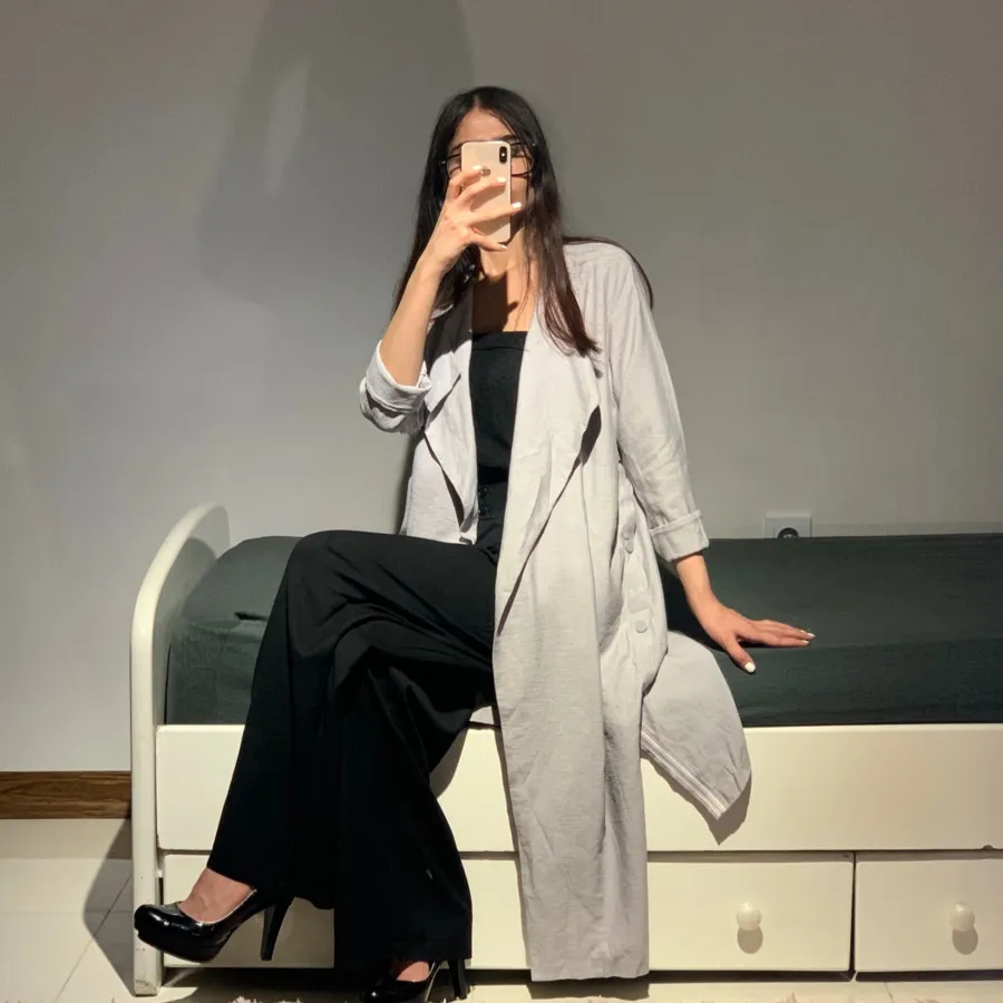 مانتو بلند طوسی