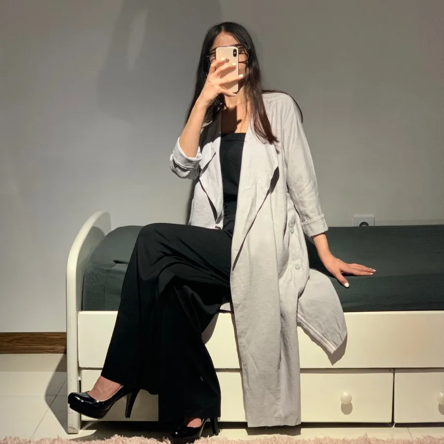 مانتو بلند طوسی