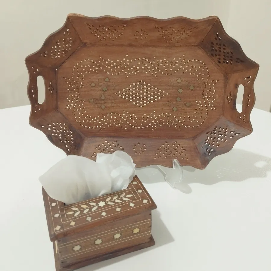 ست چوبی منبت کاری