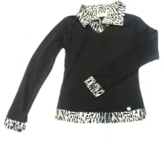 بلوز مشکی یقه پلنگی 36