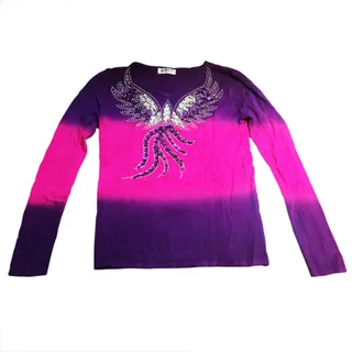 بلوز بافت ریز بنفش M