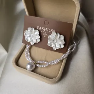 نیم ست گل و مروارید