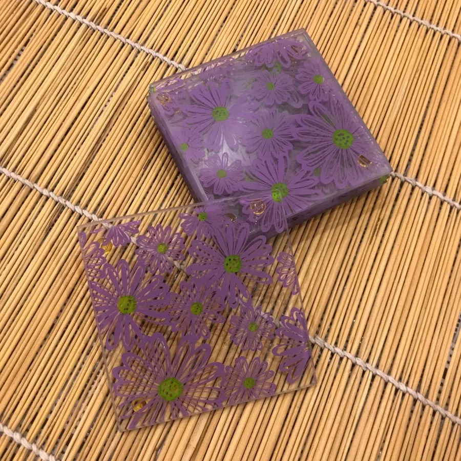 زیر لیوانی قشنگ بنفش