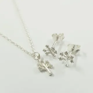 گردنبند گوشواره نقره 925