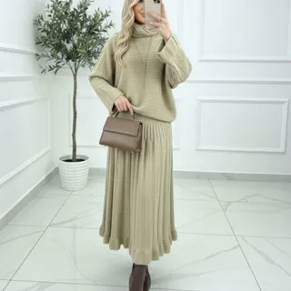 بلوز و دامن بافت پانچو