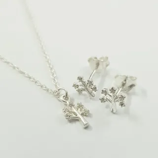 گردنبند گوشواره نقره 925