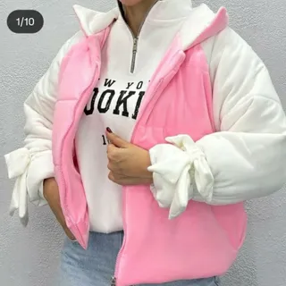 کاپشن تدی عروسکی صورتی