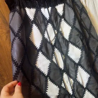 دامن تکه دوزی تمام چرم