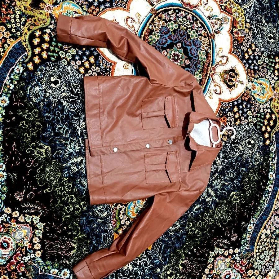 کت چرم عسلی