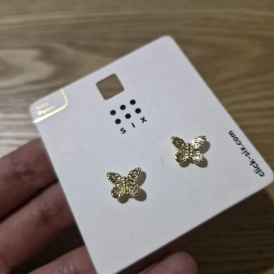 گوشواره پروانه آبکاری طلا