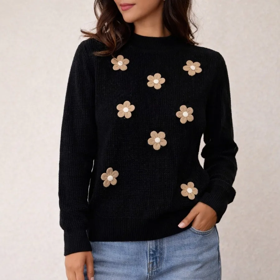 بافت خارجی مشکی گلدار