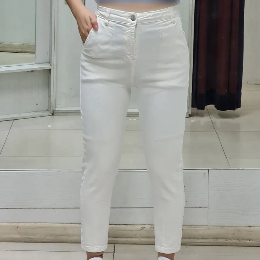 شلوار مام لی سفید