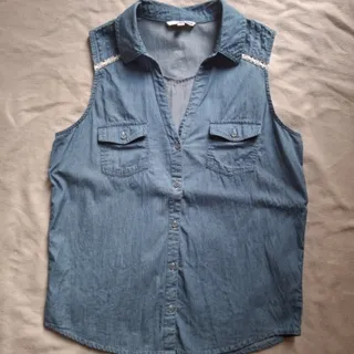 شومیز جین بدون آستین