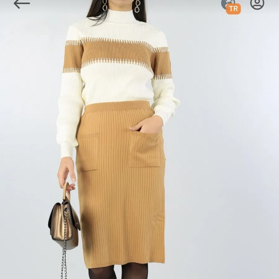 ست پولیور و دامن بافت ترک