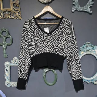 پلیور کراپ طرح زبرا Haft