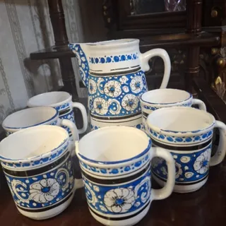 پارچ و لیوان قدیمی سرامیک