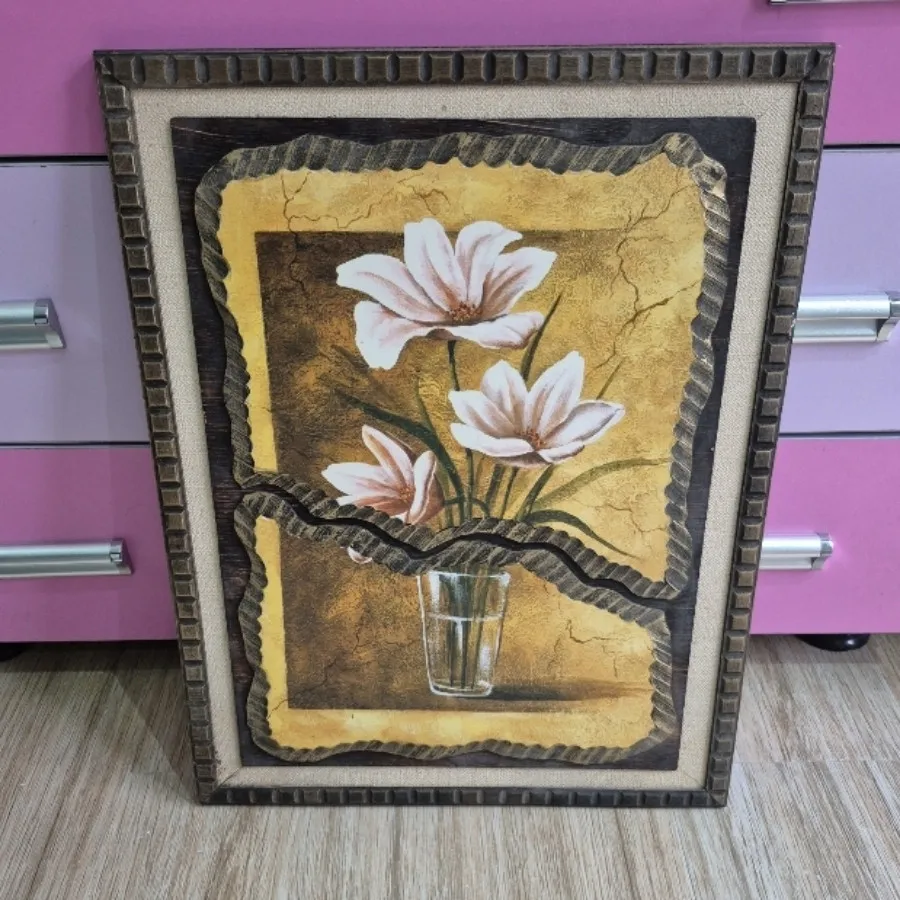 تابلو چوبی گلدان