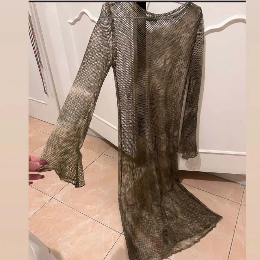 پیراهن بلند توری کاملا کش