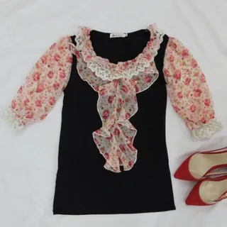 شومیز آستین حریر مشکی