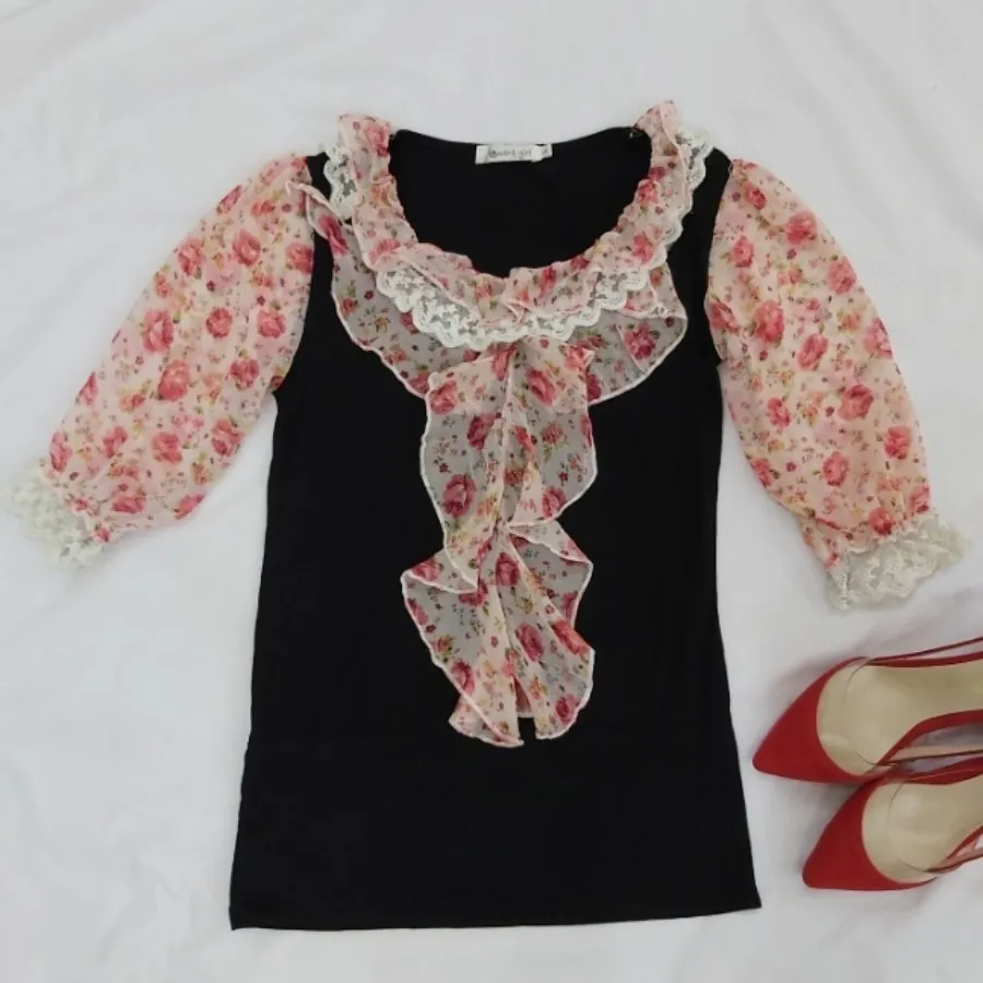 شومیز آستین حریر مشکی