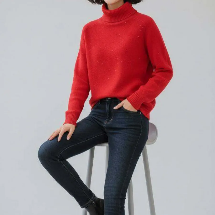 بافت یقه اسکی زنانه