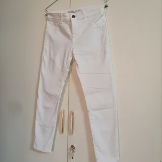 شلوار کتان  سفید عین نو