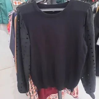 بلوز بافت استین گیپوری