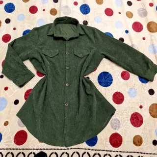 مانتو پاییزه کبریتی سبز