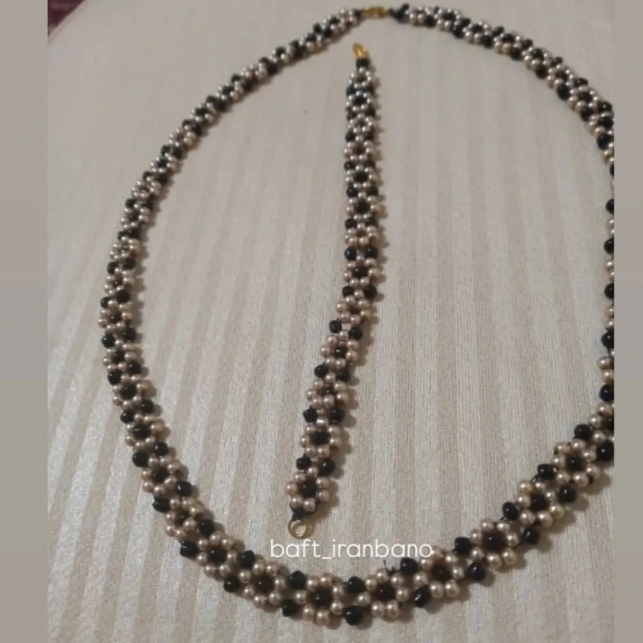 ست گردنبند و دستبند منجوق