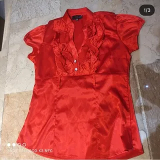 بلوز ساتن قرمز خارجی