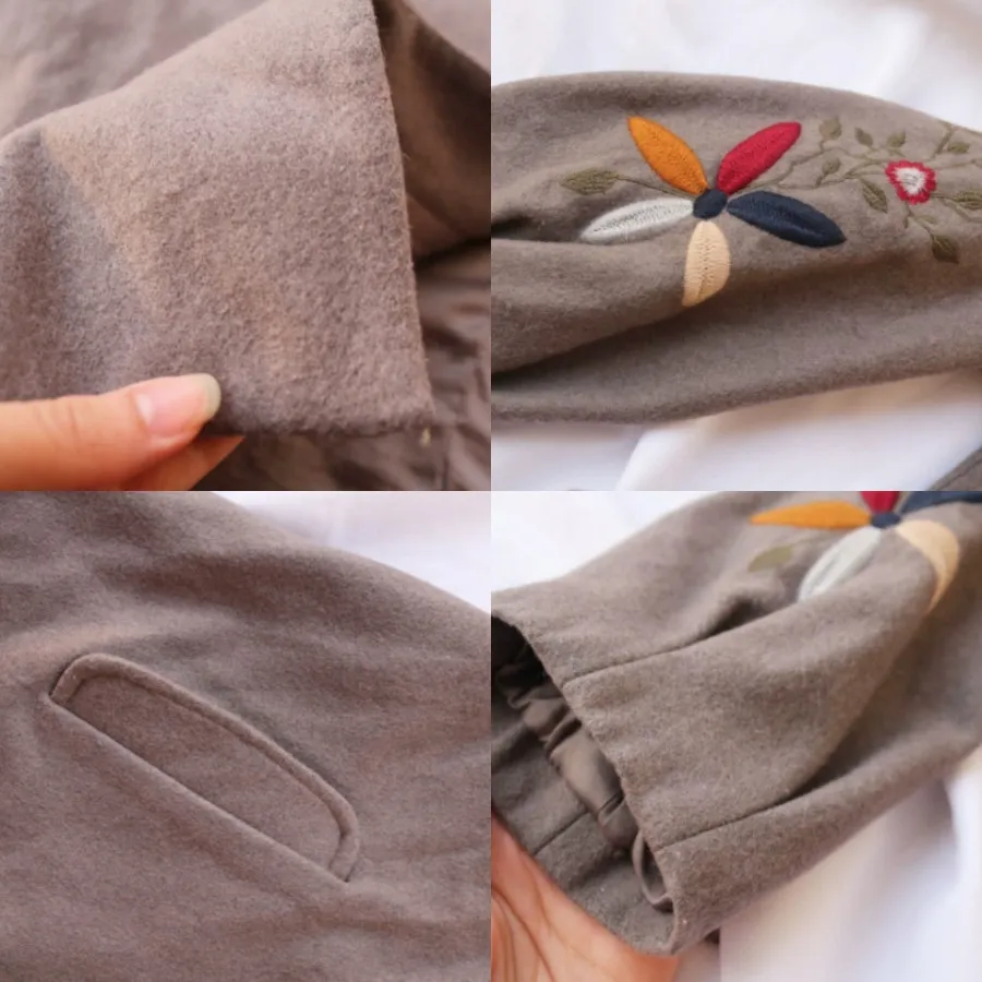 پالتو فوتر دخترانه گلدوزی