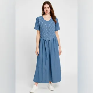 پیراهن جین گلدوزی