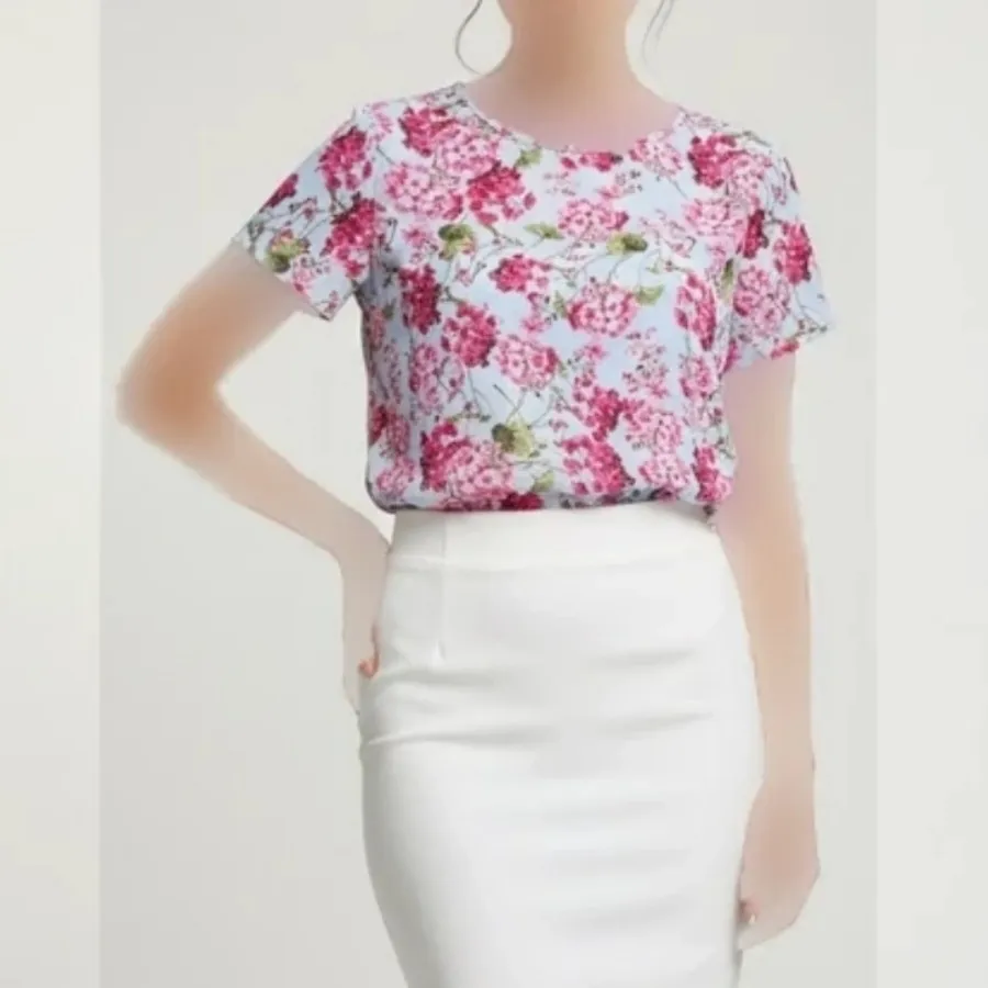 شومیزکرپ حریر گلدارکوتون