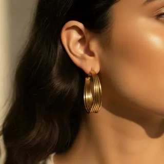 گوشواره طلایی سه ردیفه