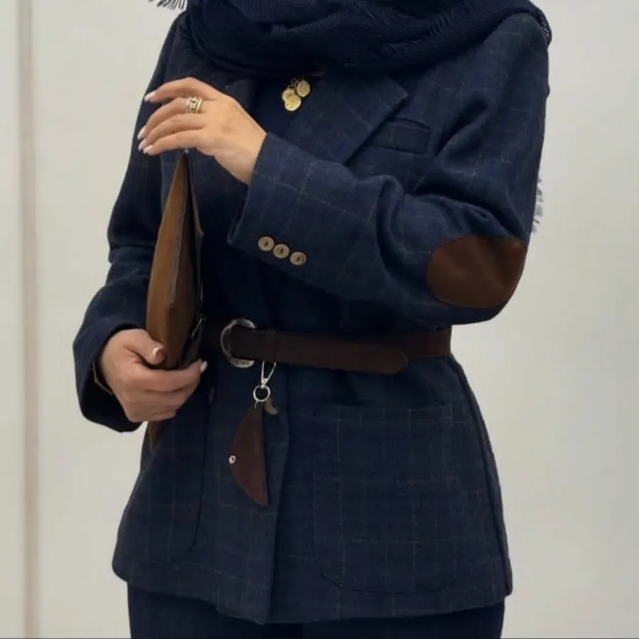 کت چهارخونه سورمه ای