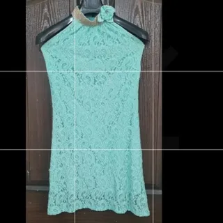 پیراهن گیپور فیروزه ای