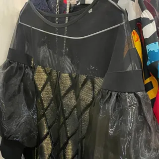 شومیز آستین پفی تور مجلسی