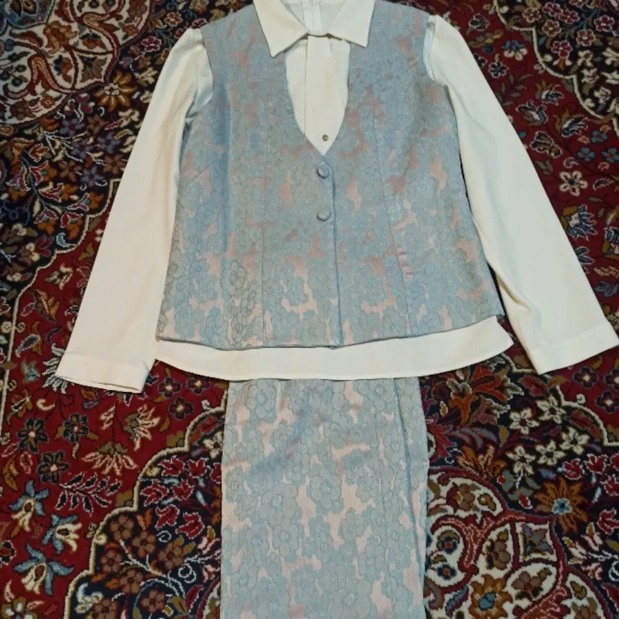 کت ودامن مجلسی طوسی و آبی