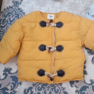 کاپشن بچه گانه دوتکه زرد