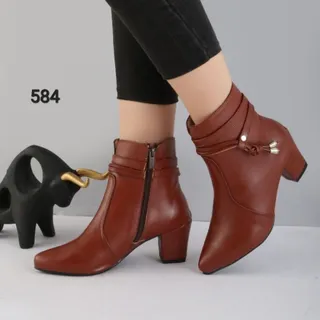 نیم بوت پاشنه دار سرمه