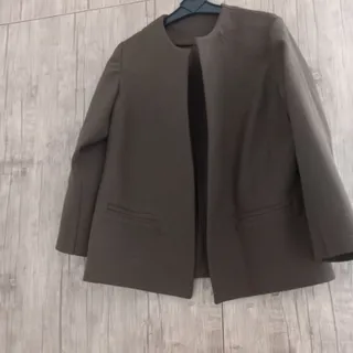 کت کتان قهوه ای