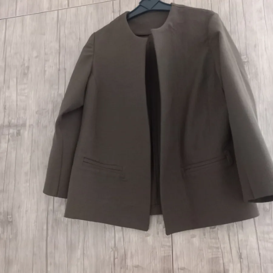 کت کتان قهوه ای