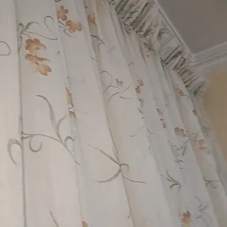 پرده  حریر گلدار حراج