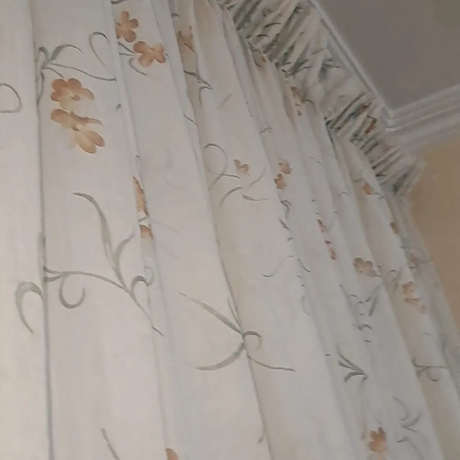 پرده  حریر گلدار حراج