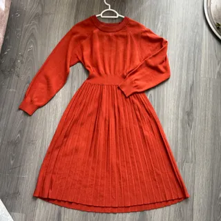 پیراهن بافت نارنجی آجری